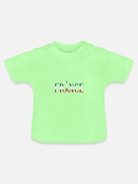 Frankreich - Baby Bio-T-Shirt mit Rundhals - Mintgrün