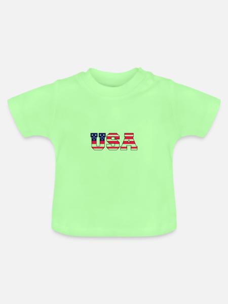 usa design 3 - Baby Bio-T-Shirt mit Rundhals - Mintgrün