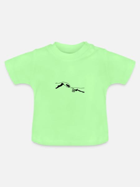 hände erschaffung adams - Baby Bio-T-Shirt mit Rundhals - Mintgrün