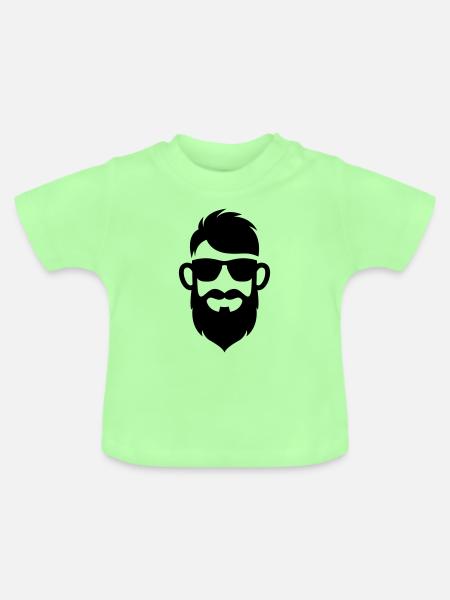 Gesicht bart symbol - Baby Bio-T-Shirt mit Rundhals - Mintgrün