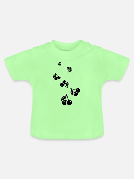 Kirschen symbol - Baby Bio-T-Shirt mit Rundhals - Mintgrün
