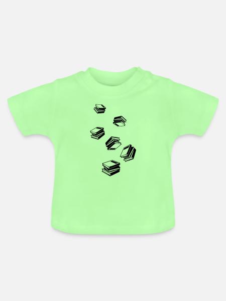 Bücher lesen - Baby Bio-T-Shirt mit Rundhals - Mintgrün