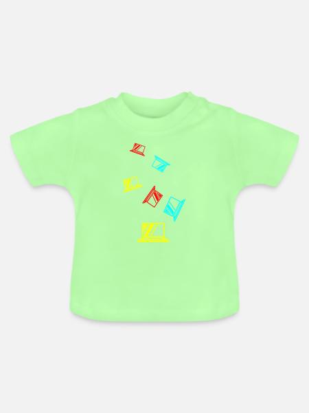 Laptop Symbol - Baby Bio-T-Shirt mit Rundhals - Mintgrün
