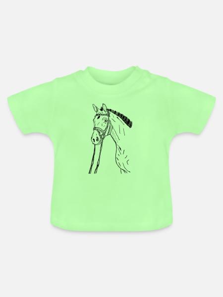 Pferd - Baby Bio-T-Shirt mit Rundhals - Mintgrün
