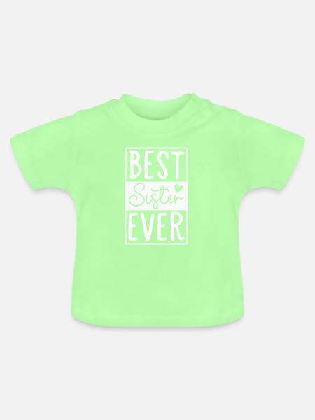 Beste Schwester - Baby Bio-T-Shirt mit Rundhals - Mintgrün