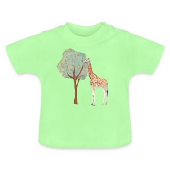 giraffe | giraffe - Baby Organic T-Shirt with Round Neck - mint green - Front