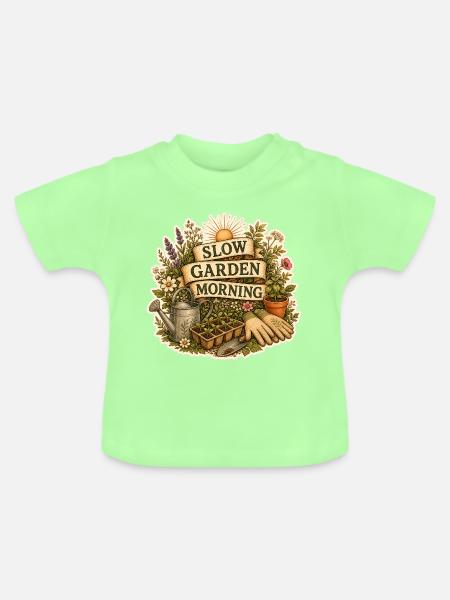 SLOW GARDEN MORNING - Baby Bio-T-Shirt mit Rundhals - Mintgrün