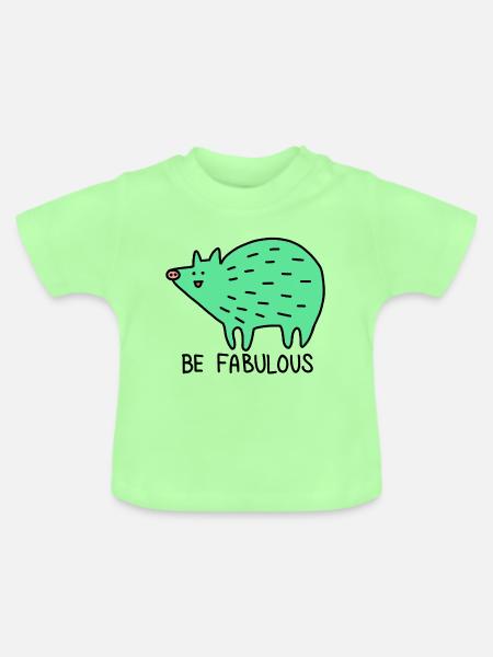 Be fabulous - Baby Bio-T-Shirt mit Rundhals - Mintgrün