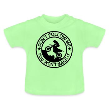 Croix de motocross t-shirt - T-shirt bio col rond Bébé - vert menthe - Devant