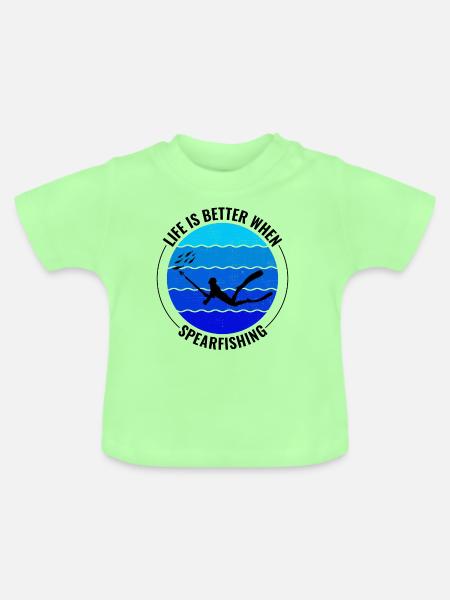 Speerfischen Speerfischen Speerfischer Fischen - Baby Bio-T-Shirt mit Rundhals - Mintgrün