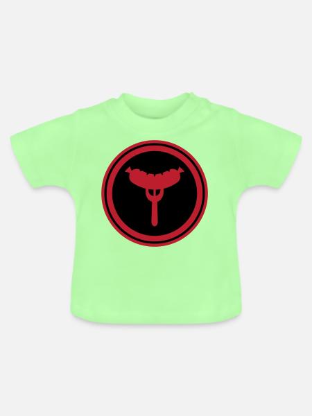 Wurst Gabel - Baby Bio-T-Shirt mit Rundhals - Mintgrün