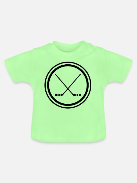 Eishockey hockeyschläger - Baby Bio-T-Shirt mit Rundhals - Mintgrün