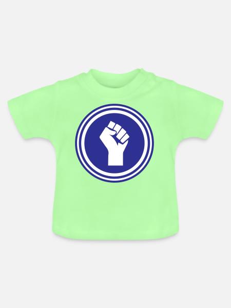 Hand Faust - Baby Bio-T-Shirt mit Rundhals - Mintgrün