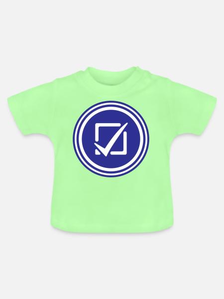 Häkchen Ankreuzen - Baby Bio-T-Shirt mit Rundhals - Mintgrün