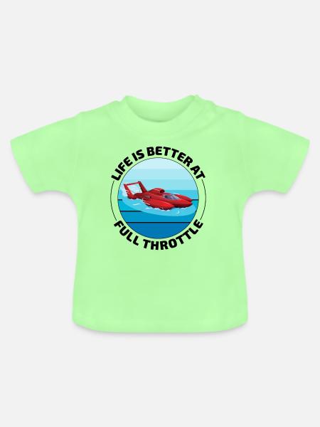 Vollgasspaß: Wasserflugzeugrennen lachen - Baby Bio-T-Shirt mit Rundhals - Mintgrün