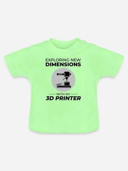 3D-Drucker 3D-Druck - Baby Bio-T-Shirt mit Rundhals - Mintgrün