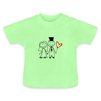 Hochzeitspaar Wedding Junggesellinnenabschied - Baby Bio-T-Shirt mit Rundhals - Mintgrün - Vorne