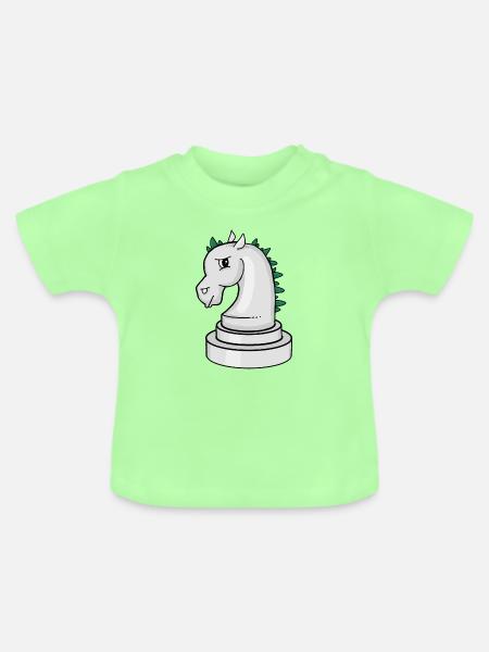Schachfigur: genervtes Punk-Schachpferd - Baby Bio-T-Shirt mit Rundhals - Mintgrün