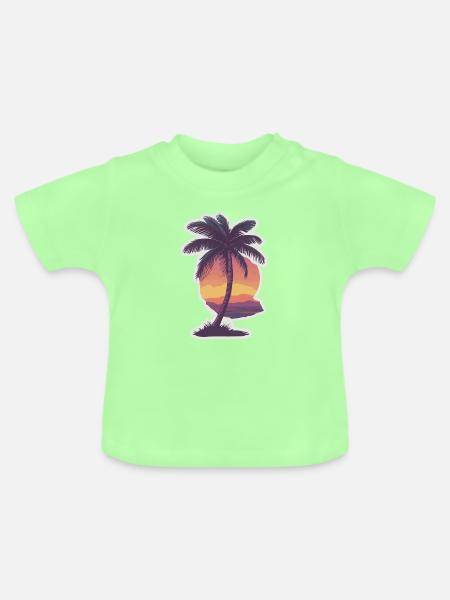 Palme - Baby Bio-T-Shirt mit Rundhals - Mintgrün