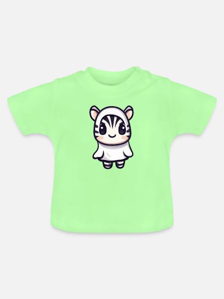 Zebra Halloween Geist - Baby Bio-T-Shirt mit Rundhals - Mintgrün