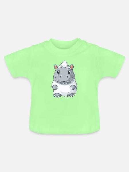 Nilpferd Halloween Geist - Baby Bio-T-Shirt mit Rundhals - Mintgrün