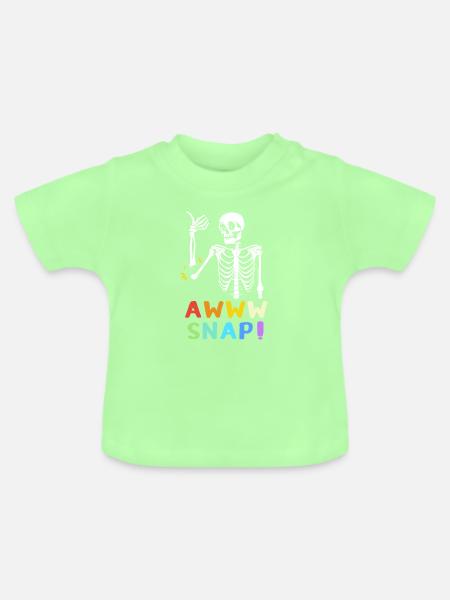 Knochenbruch Halloween Skelett Knochen Armbruch - Baby Bio-T-Shirt mit Rundhals - Mintgrün