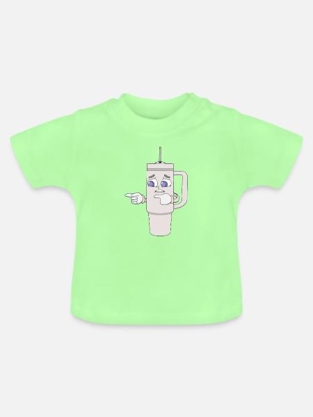 Besorgtes Shaker-Cup-Maskottchen - Baby Bio-T-Shirt mit Rundhals - Mintgrün