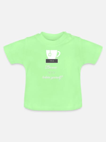 TEA-RIFFIC (Weiß + Grau) - Baby Bio-T-Shirt mit Rundhals - Mintgrün