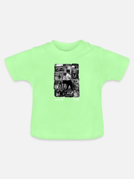 Crew - White - Baby Bio-T-Shirt mit Rundhals - Mintgrün