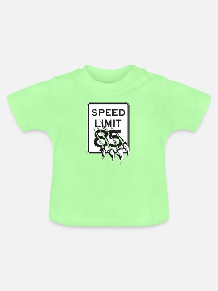 Geschwindigkeitsbegrenzung 85 Klauen - Baby Bio-T-Shirt mit Rundhals - Mintgrün
