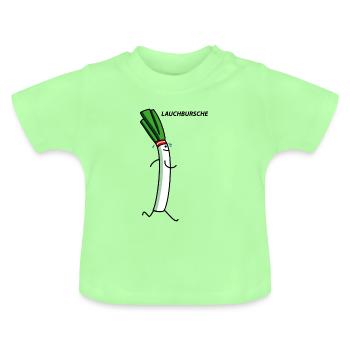 Lauch als Laufbursche - Baby Bio-T-Shirt mit Rundhals - Mintgrün - Vorne