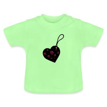 Heart - Baby Organic T-Shirt with Round Neck - mint green - Front