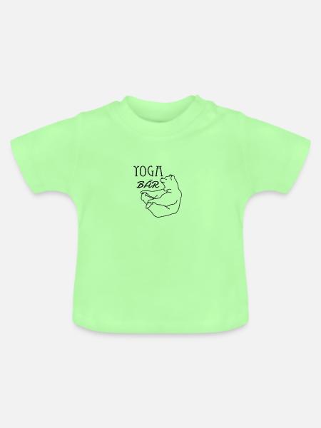 Yoga Bär - Baby Bio-T-Shirt mit Rundhals - Mintgrün