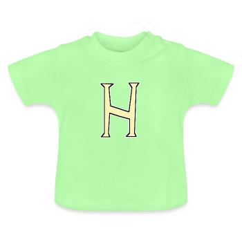H - Just a letter! - by YoshiArt - Baby Organic T-Shirt with Round Neck - mint green - Front