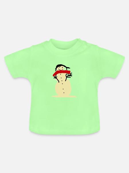 Schneemann - Baby Bio-T-Shirt mit Rundhals - Mintgrün