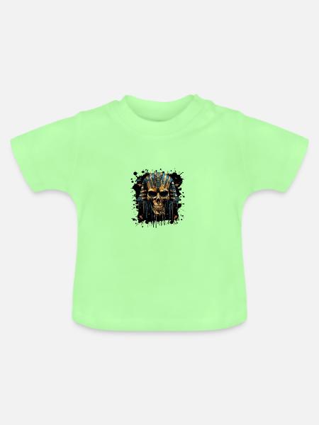 Pharao Totenkopf - Baby Bio-T-Shirt mit Rundhals - Mintgrün