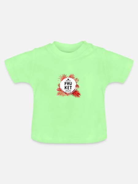 Phuket 2025 Bunt - Baby Bio-T-Shirt mit Rundhals - Mintgrün