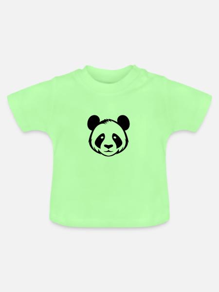 Panda Kopf - Baby Bio-T-Shirt mit Rundhals - Mintgrün