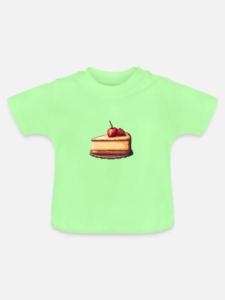 Käsekuchen Pixel - Baby Bio-T-Shirt mit Rundhals - Mintgrün