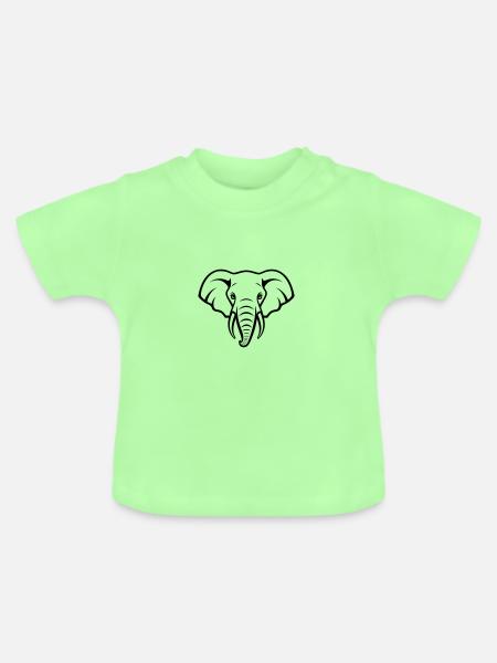 Elefant Kopf - Baby Bio-T-Shirt mit Rundhals - Mintgrün