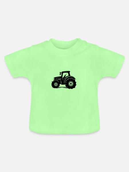 Traktor Fahrzeug - Baby Bio-T-Shirt mit Rundhals - Mintgrün