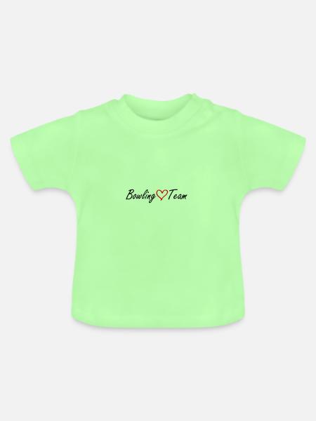 Bowling Team Herz - Baby Bio-T-Shirt mit Rundhals - Mintgrün