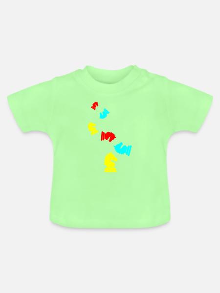 Pferd Schachfigur - Baby Bio-T-Shirt mit Rundhals - Mintgrün