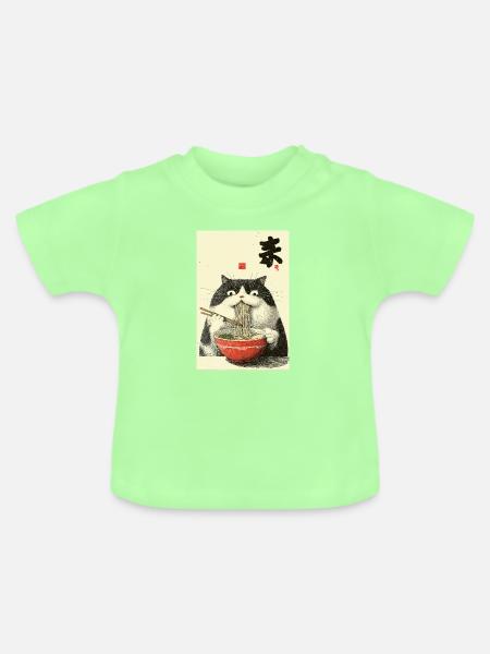 Neko Nudel-Katzen-Ramen Kunst - Baby Bio-T-Shirt mit Rundhals - Mintgrün