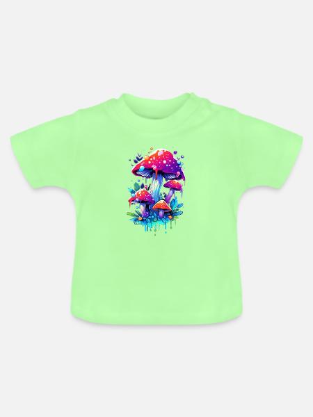 Pilz - Baby Bio-T-Shirt mit Rundhals - Mintgrün