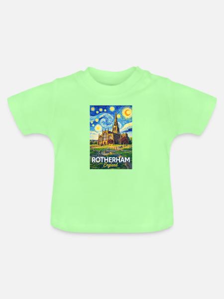 Rotherham England Minster Sternennacht - Baby Bio-T-Shirt mit Rundhals - Mintgrün