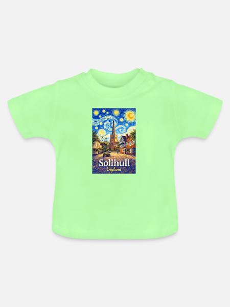Solihull England Stadtansicht - Baby Bio-T-Shirt mit Rundhals - Mintgrün