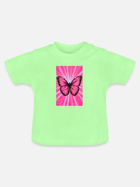 Schmetterling - Baby Bio-T-Shirt mit Rundhals - Mintgrün