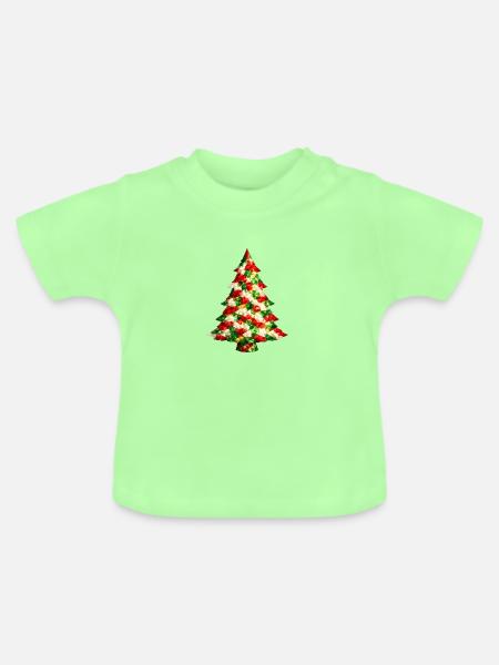 Weihnachtsbaum . Kristall - Baby Bio-T-Shirt mit Rundhals - Mintgrün