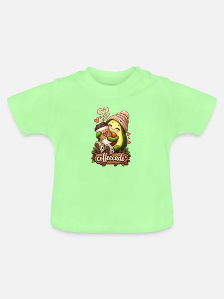 Avocado-Kaffee-Kuschel: coffeecado - Baby Bio-T-Shirt mit Rundhals - Mintgrün